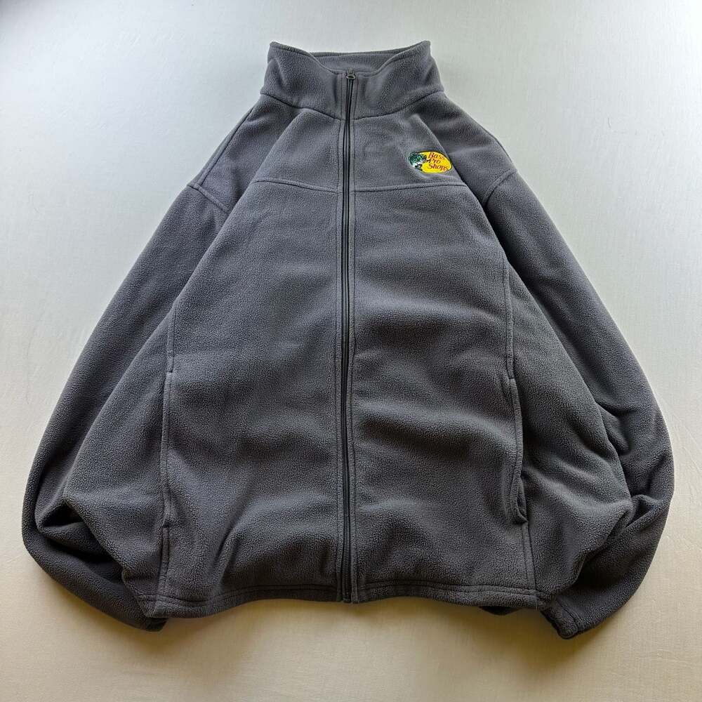 Bass Pro Shops Gray Full-Zip Midweight Fleece Jacket